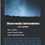 Observación Astronómica en el Mirador Estelar de Navarredonda de Gredos el día 1 de agosto de 2025 a las 23:00h.