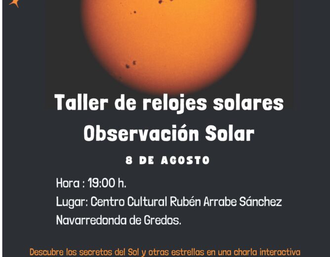 Observación solar. Taller de relojes solares 8-8-2025